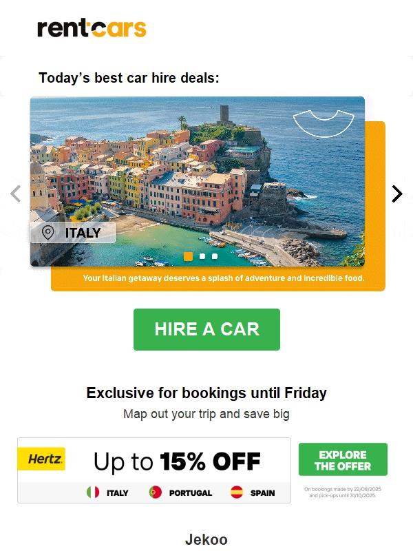 Up to 15% OFF for August’s Top 3 Destinations!