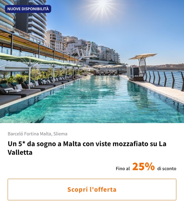 Un 5* da sogno a Malta con viste mozzafiato su La Valletta