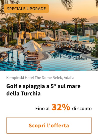 Golf e spiaggia a 5* sul mare della Turchia