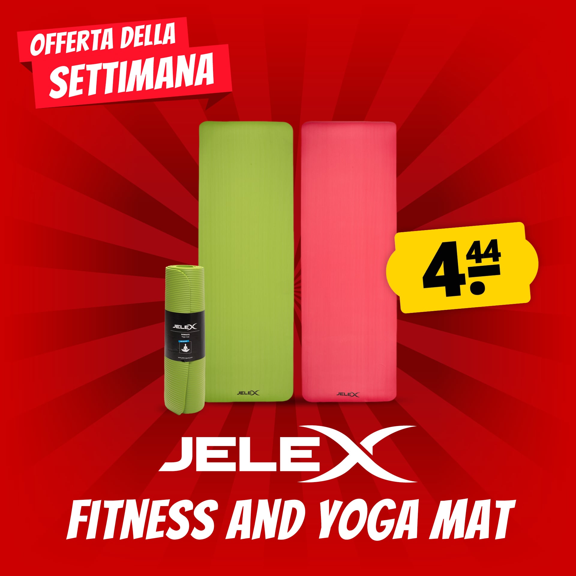 Jelex namaste tappetino yoga e fitness