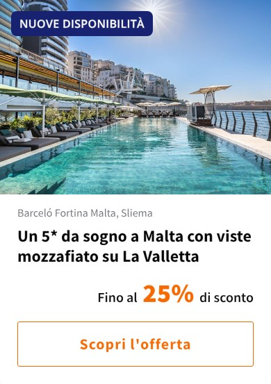 Un 5* da sogno a Malta con viste mozzafiato su La Valletta