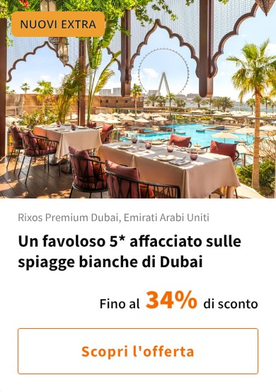 Un favoloso 5* affacciato sulle spiagge bianche di Dubai