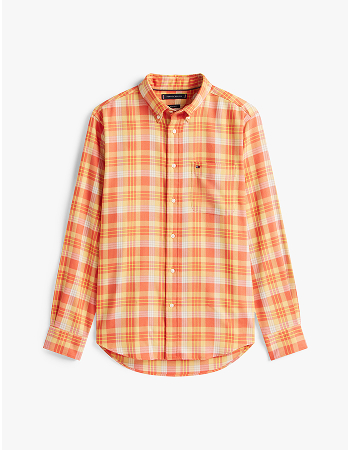 Camicia regular fit a quadri in twill