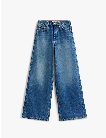 Jeans larghi a vita alta in stile anni '70