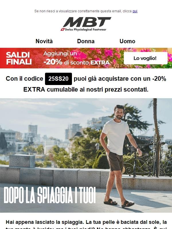 Dopo la spiaggia...-20% EXTRA ai nostri prezzi già scontati!