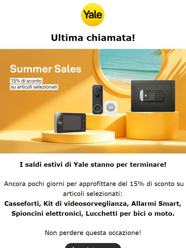 Saldi Yale: ultima chiamata!