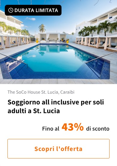 Soggiorno all inclusive per soli adulti a St. Lucia