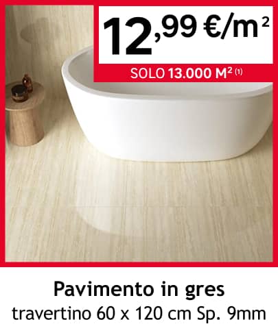 pavimento in gres travertino 60x120 cm - spessore 9mm