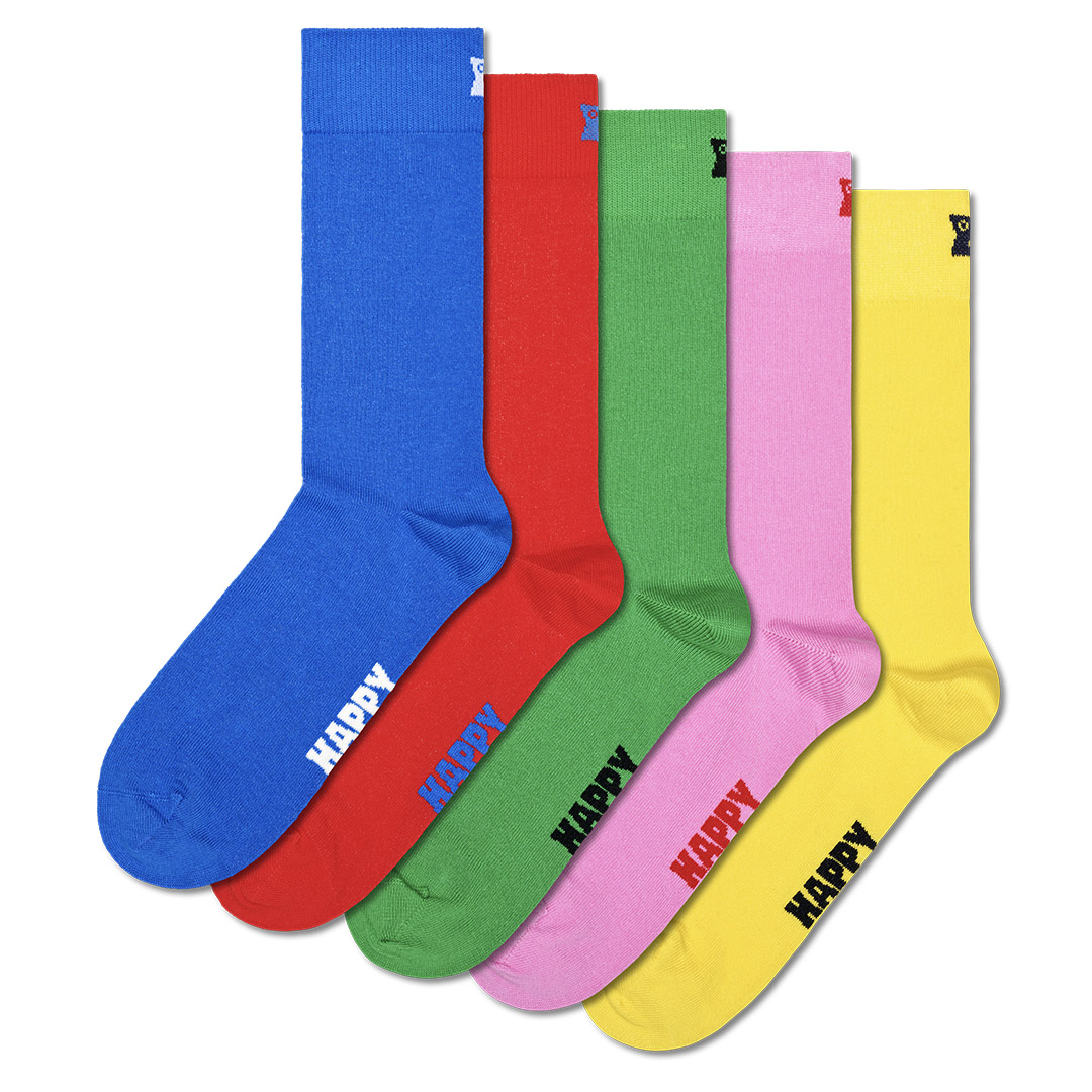 5-Pack Solid Socks