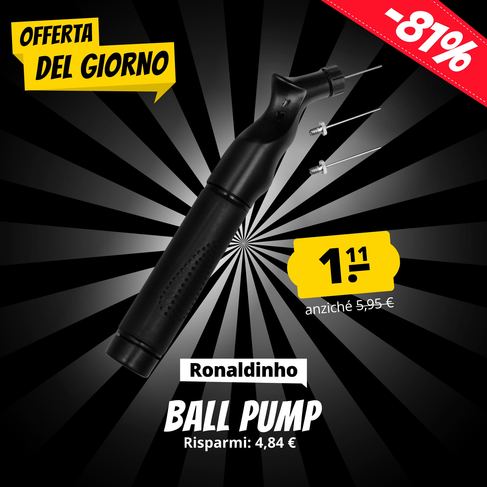 Ronaldinho dual action pump pompa gonfiaggio palloni