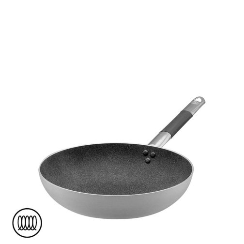 SharkSkin Padella Alta Svasata In Alluminio Antiaderente Induzione Con Manico In Acciaio Inox Cool - 24 cm