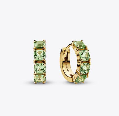 Green Hoop Earrings