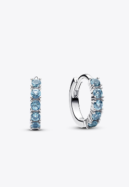 Blue Huggie Earrings