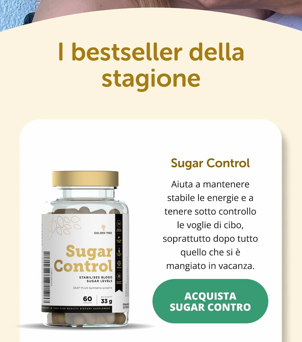 I bestseller della stagione Sugar Control Aiuta a mantenere stabile le energie e a tenere sotto controllo le voglie di cibo, soprattutto dopo tutto quello che si è mangiato in vacanza.  Acquista Sugar Control 