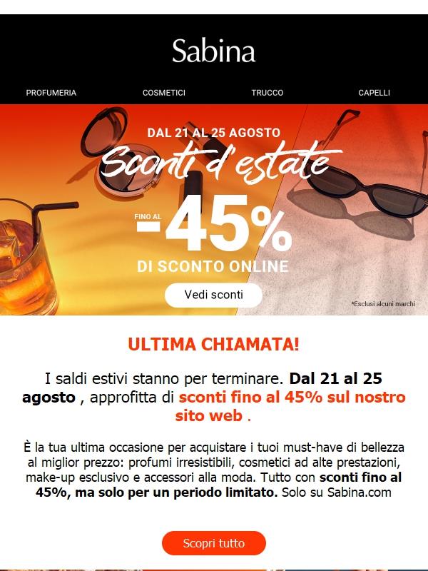 📢 ULTIMA CHIAMATA! Fino a -45%