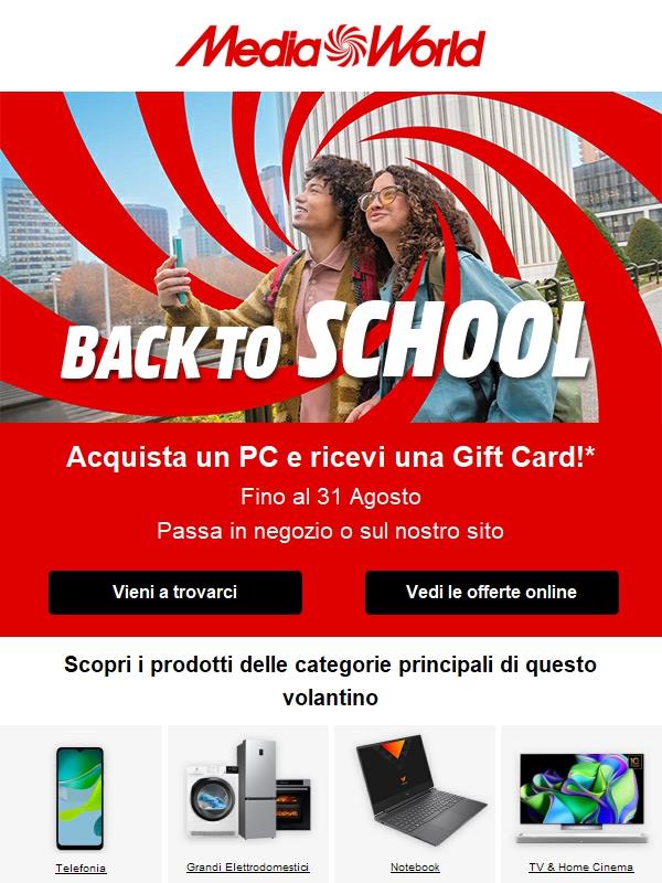 Back To School: acquista un PC, ricevi una Gift Card