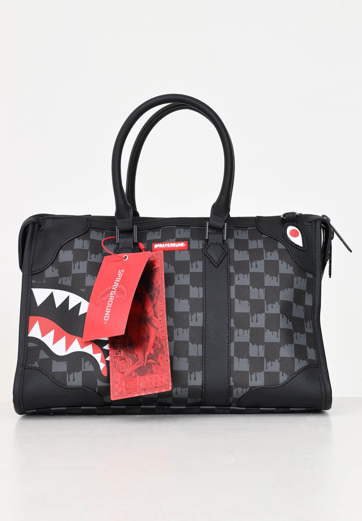 Image of Shopper DRIP CHECK SHARK MINI DUFFLE nera da donna