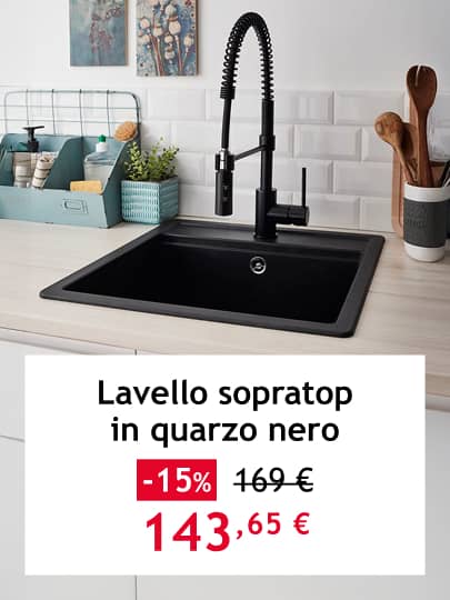 lavello sopratop quarzo nero