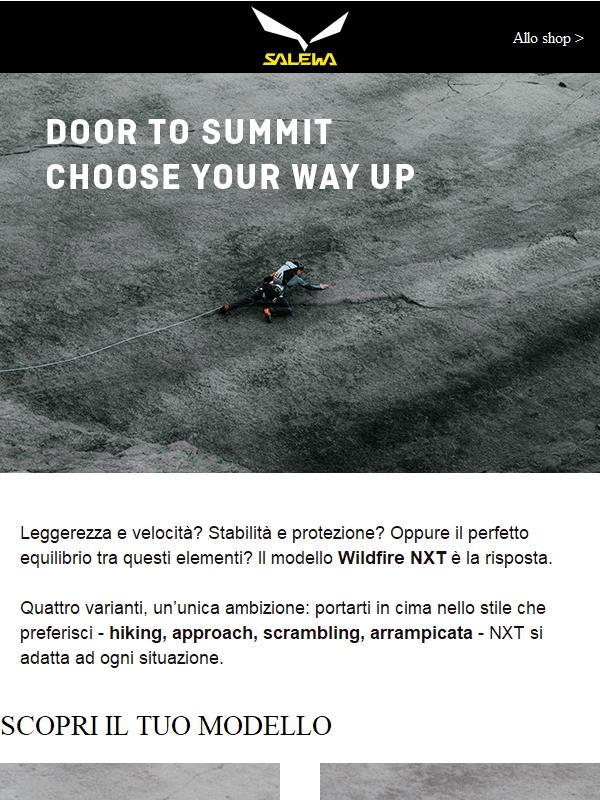 QUATTRO MODELLI PER PORTARTI IN CIMA - SCOPRI IL TUO.