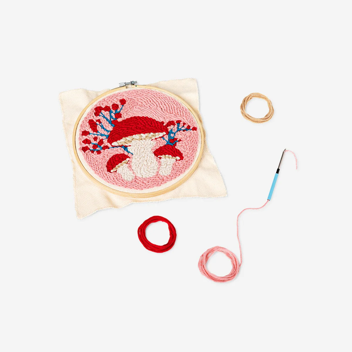 DIY mushroom punch needle set