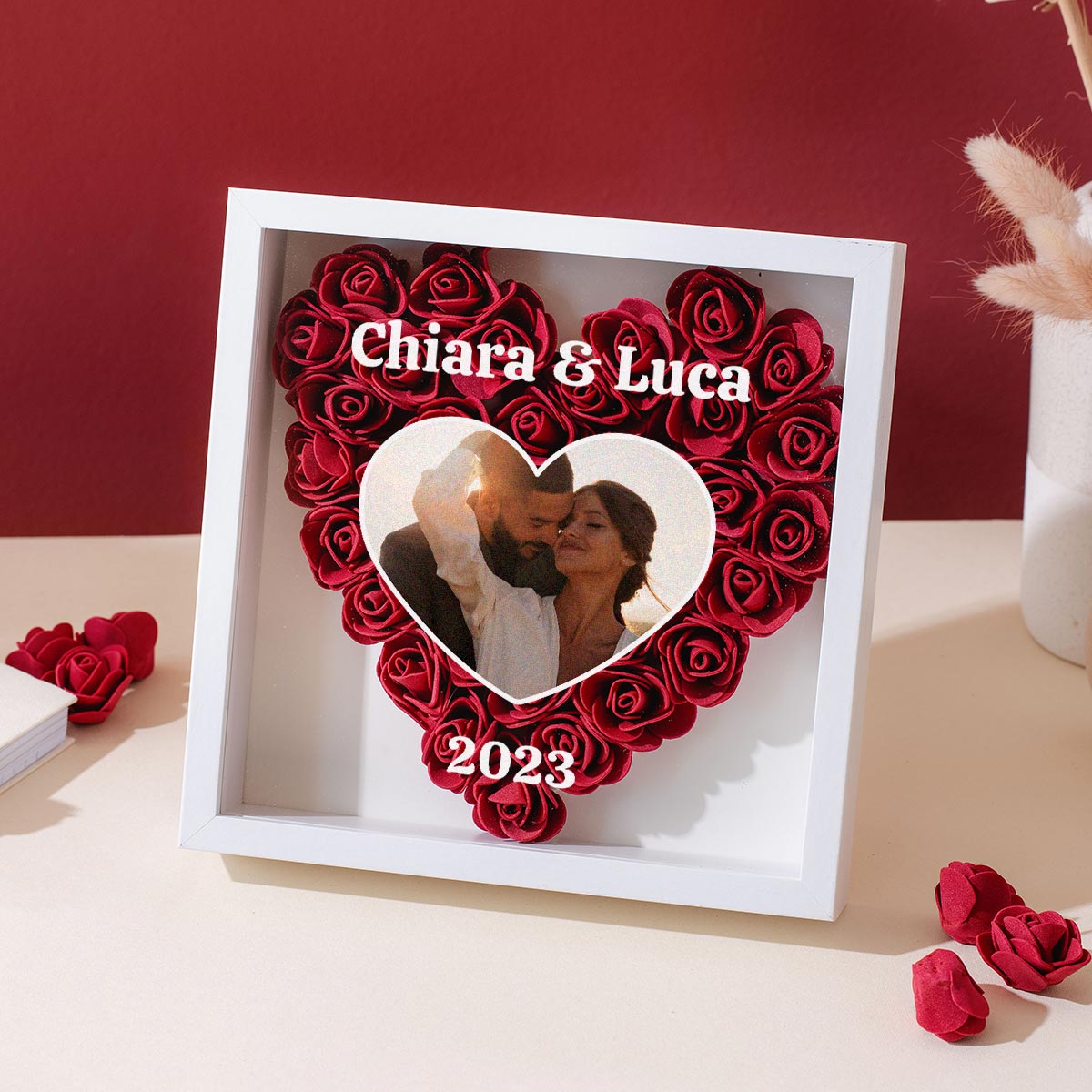 Image of Scatola di Rose Personalizzata con Foto e Testo