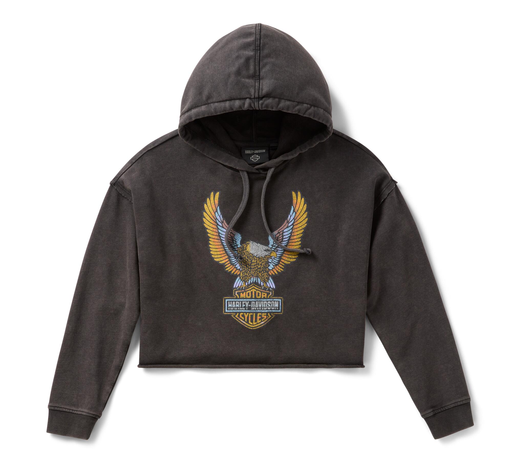 NEON EAGLE CROPPED HOODIE