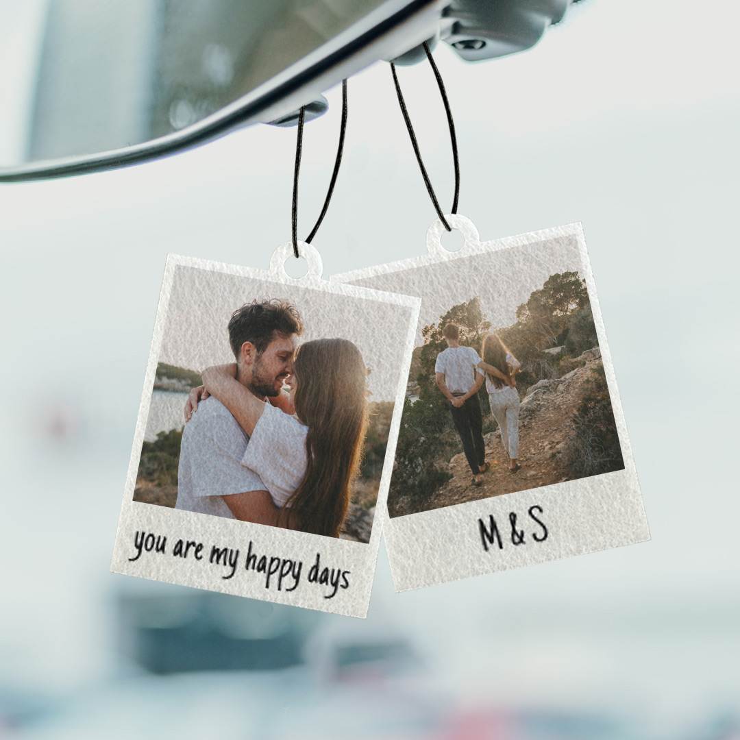 Image of Profumatore Auto Personalizzato in Stile Polaroid Set da 2