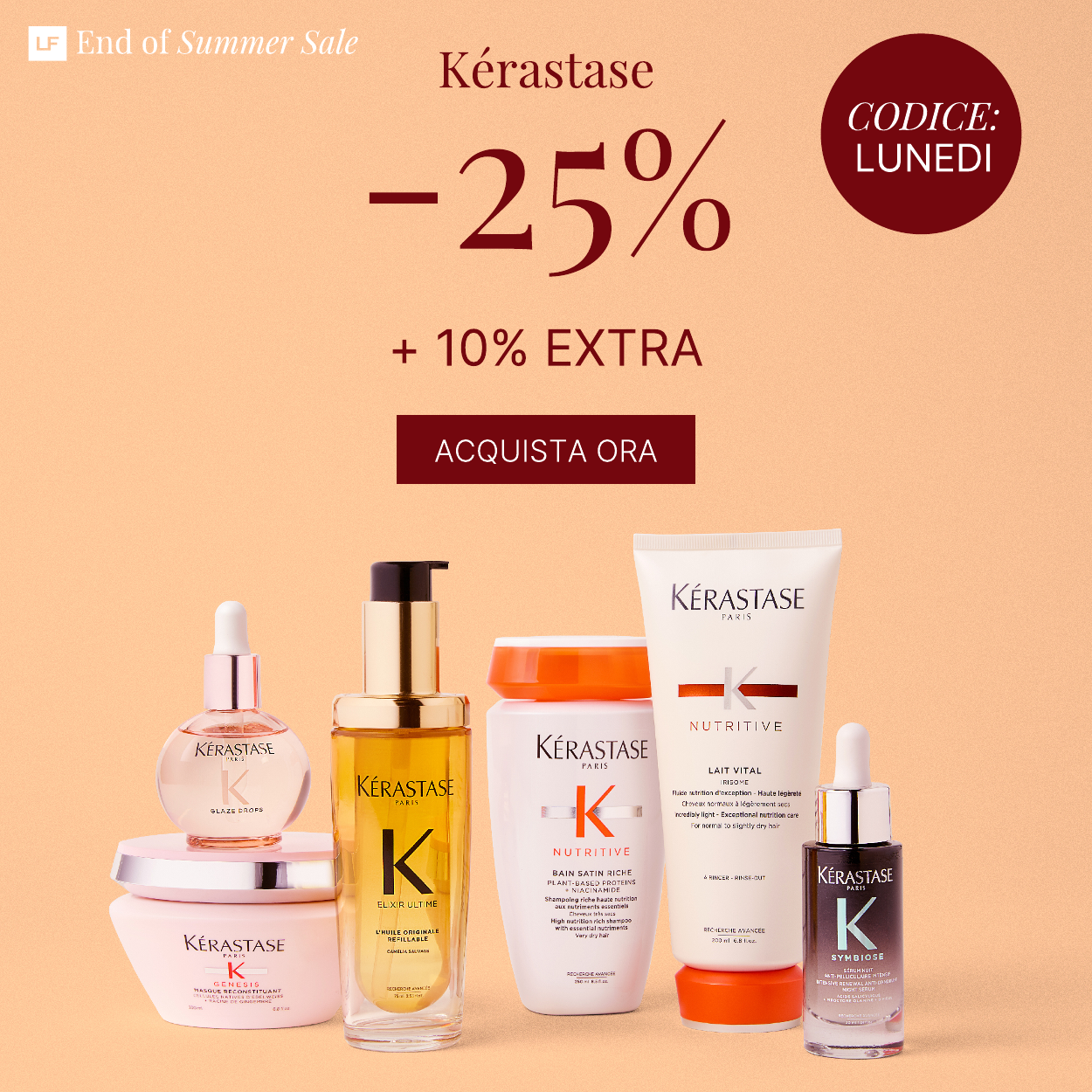 25 per cento di sconto su kerastase