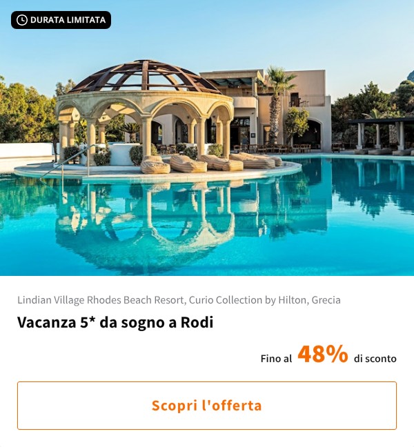 Vacanza 5* da sogno a Rodi