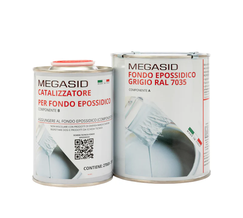 Image of Fondo Epossidico Primer 2K GRIGIO 7035 + Catalizzatore per Ferro Alluminio Vetroresina 1.3KG +270GR