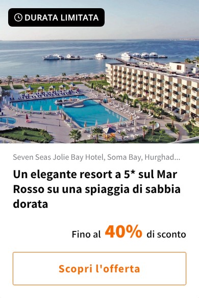 Un elegante resort a 5* sul Mar Rosso su una spiaggia di sabbia dorata