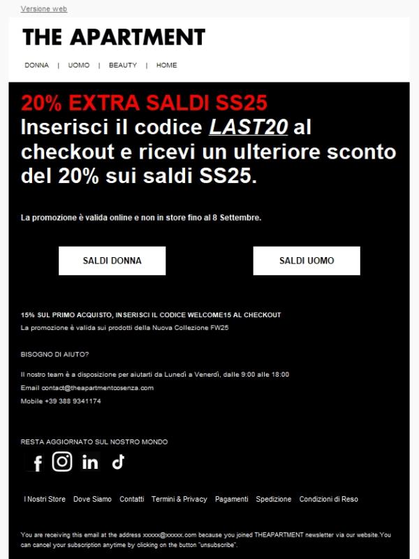 SALDI SS25 ⚫️ 20% EXTRA