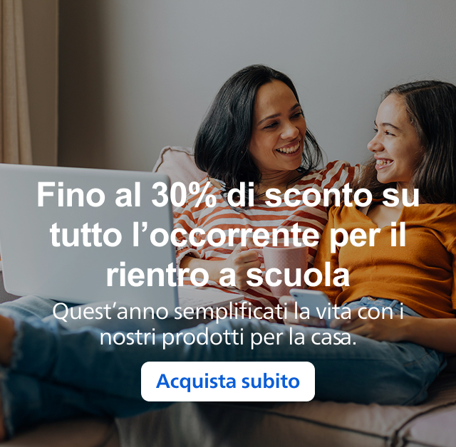 Fino al 30% di sconto su tutto l’occorrente per il rientro a scuola -- Quest’anno semplificati la vita con i nostri prodotti per la casa. -- Acquista subito
