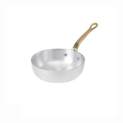 1932 Servizio In Tavola Padellino Monoporzione In Alluminio Con Manico In Ottone - 10 cm