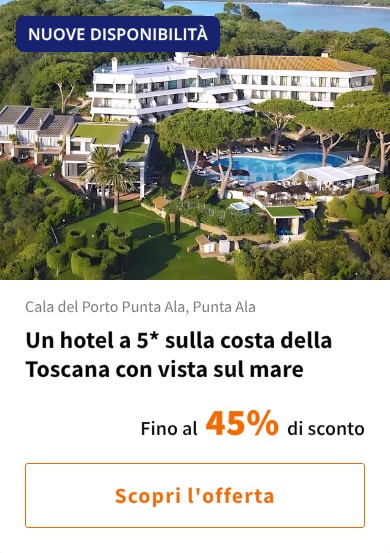 Un hotel a 5* sulla costa della Toscana con vista sul mare