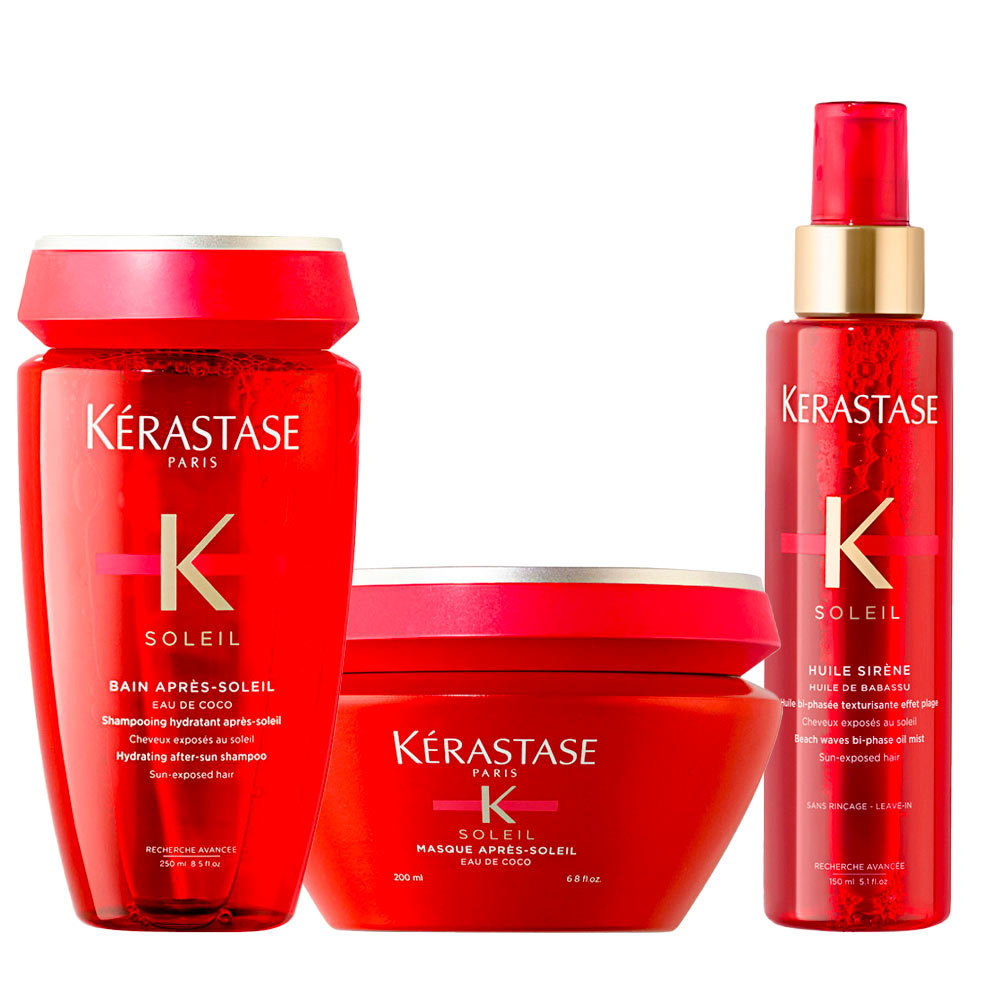 Image of Kerastase Soleil Shampoo Apres Soleil 250ml Masque 200ml Huile Sirène 150ml