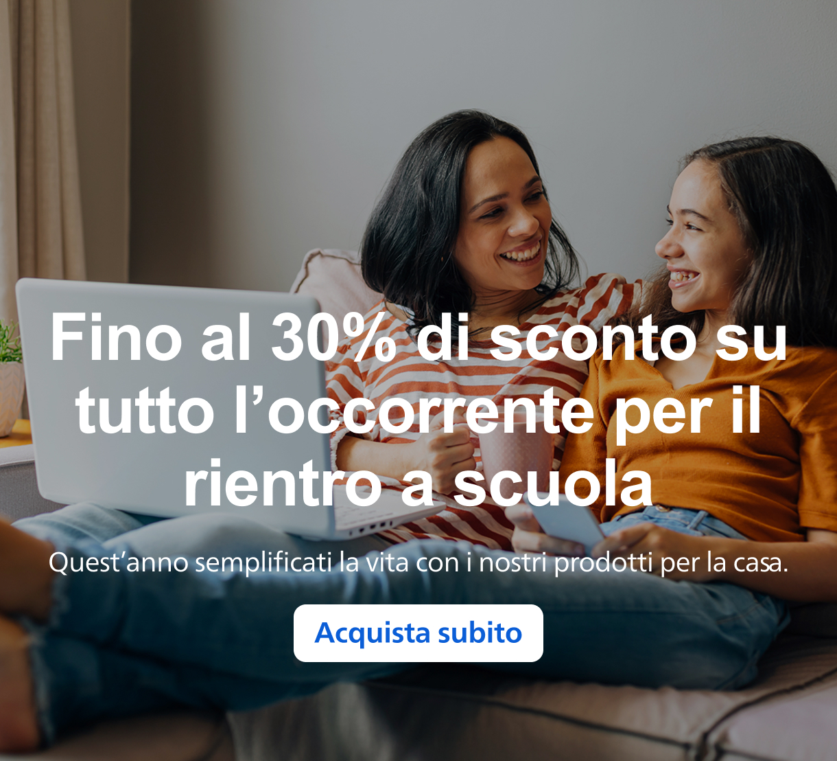 Fino al 30% di sconto su tutto l’occorrente per il rientro a scuola -- Quest’anno semplificati la vita con i nostri prodotti per la casa. -- Acquista subito
