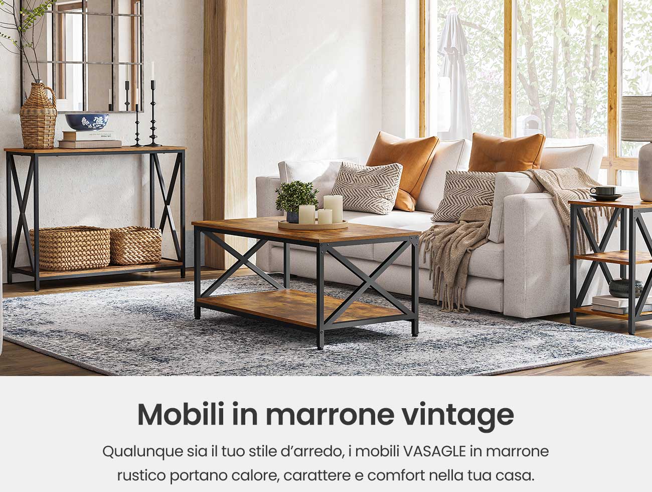 Mobili in marrone vintage Qualunque sia il tuo stile d'arredo, i mobili VASAGLE in marrorhe rustico portano calore, carattere e comfort nella tua casa.