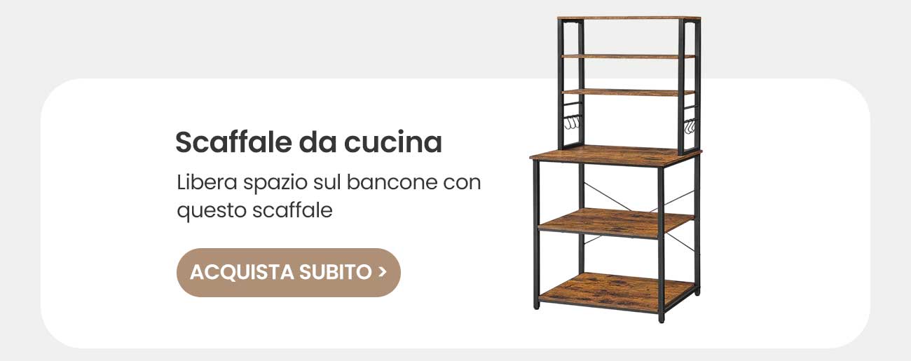 Scaffale da cucina Libera spazio sul bancone con questo scaffale