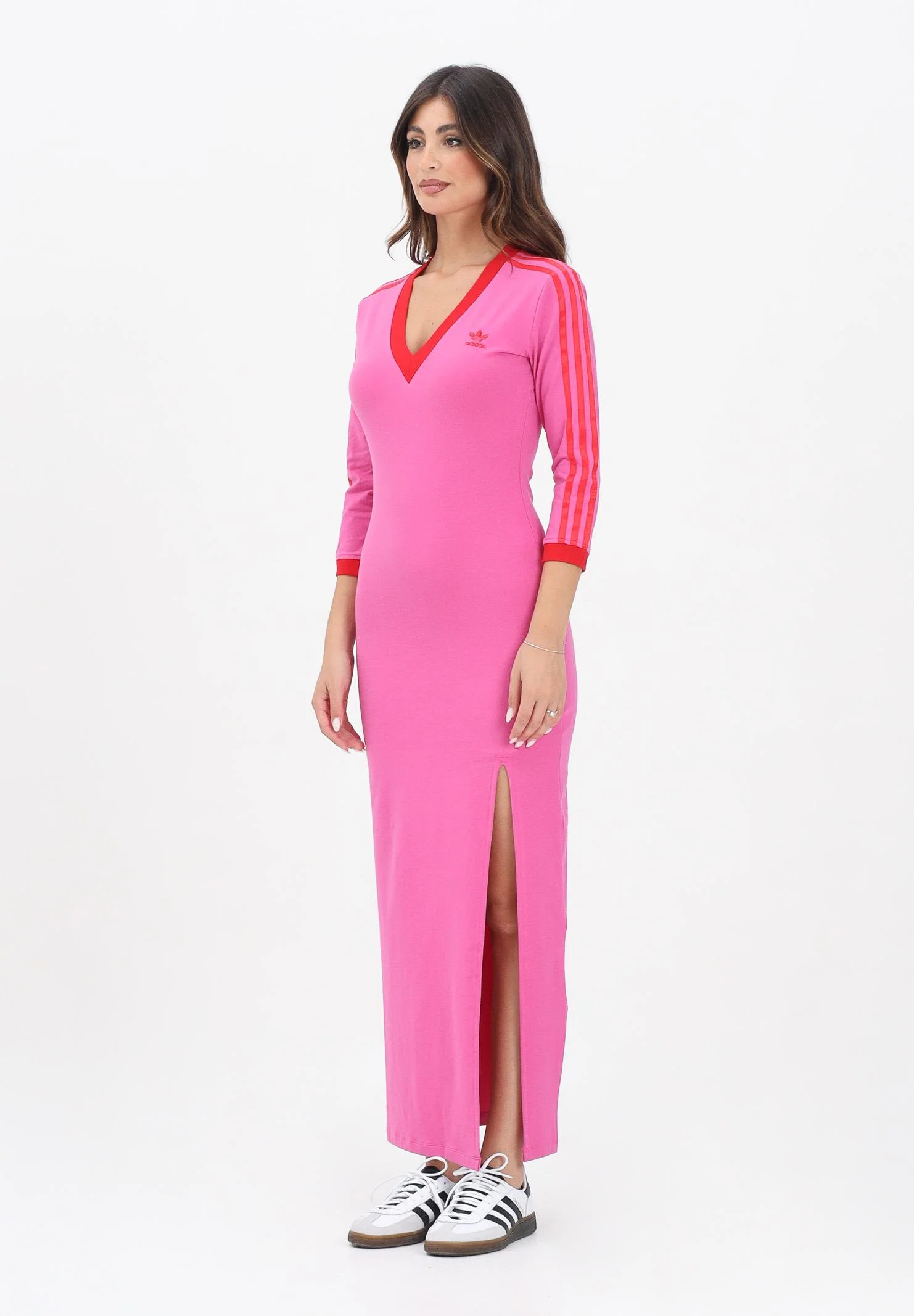 Image of ADIDAS ORIGINALS Abito lungo Adicolor Classics 3-Stripes rosa da donna