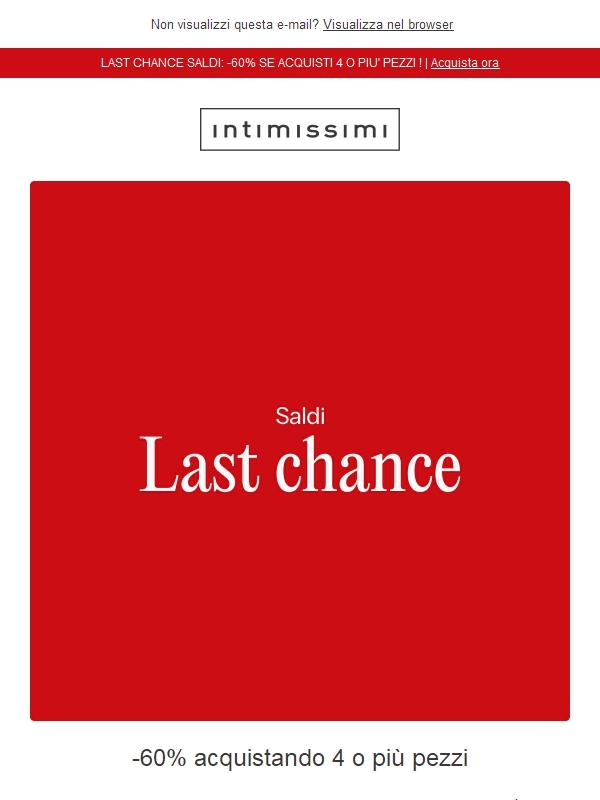 SALDI LAST CHANCE: -60% acquistando 4 o più pezzi