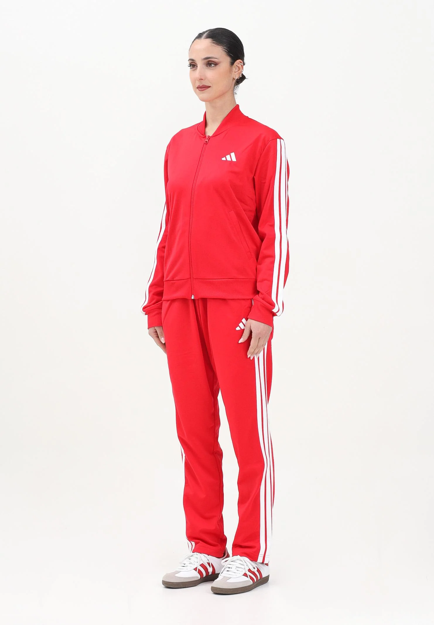 Image of ADIDAS PERFORMANCE Tuta sportiva Essentials 3-Stripes rossa da donna