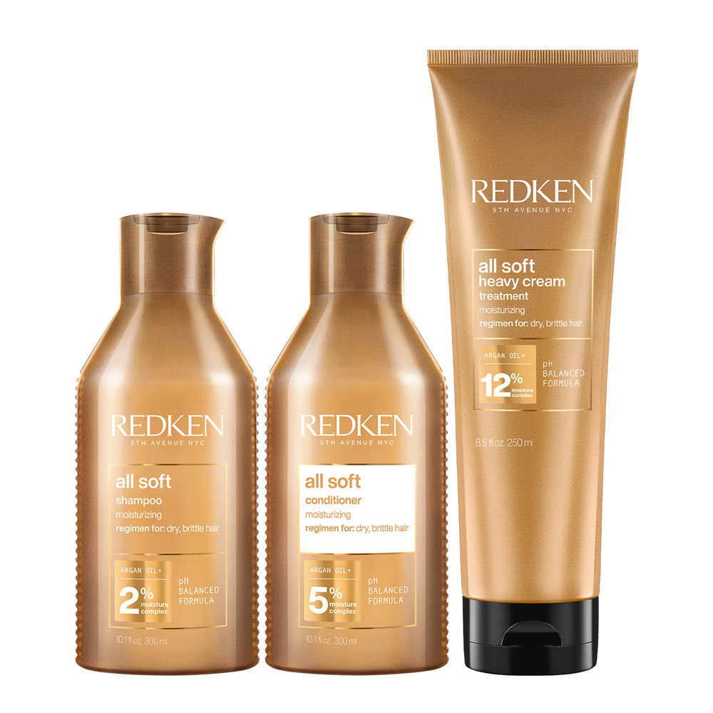 Image of Redken All Soft Shampoo 300ml Conditioner 300ml Treatment 250ml
