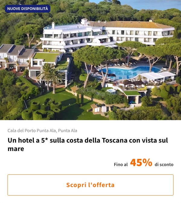 Un hotel a 5* sulla costa della Toscana con vista sul mare