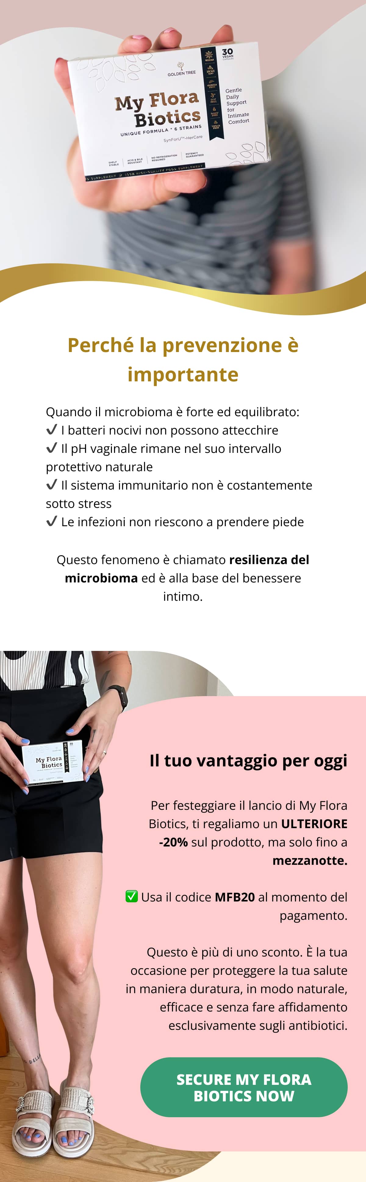 Why Prevention Matters When your microbiome is strong and balanced: ✔ Harmful bacteria can’t colonize ✔ Vaginal pH stays in its natural protective range ✔ Your immune system isn’t constantly under stress ✔ Infections simply don’t gain a foothold This is called microbiome resilience — and it’s the foundation of intimate wellness.  Your Advantage Today To celebrate the launch of My Flora Biotics, we’re giving you an EXTRA 20% OFF — but only until midnight tonight. ✅ Use code MFB20 at checkout. This is more than a discount. It’s your chance to protect your long-term health — naturally, effectively, and without relying solely on antibiotics. [Secure My Flora Biotics Now →]