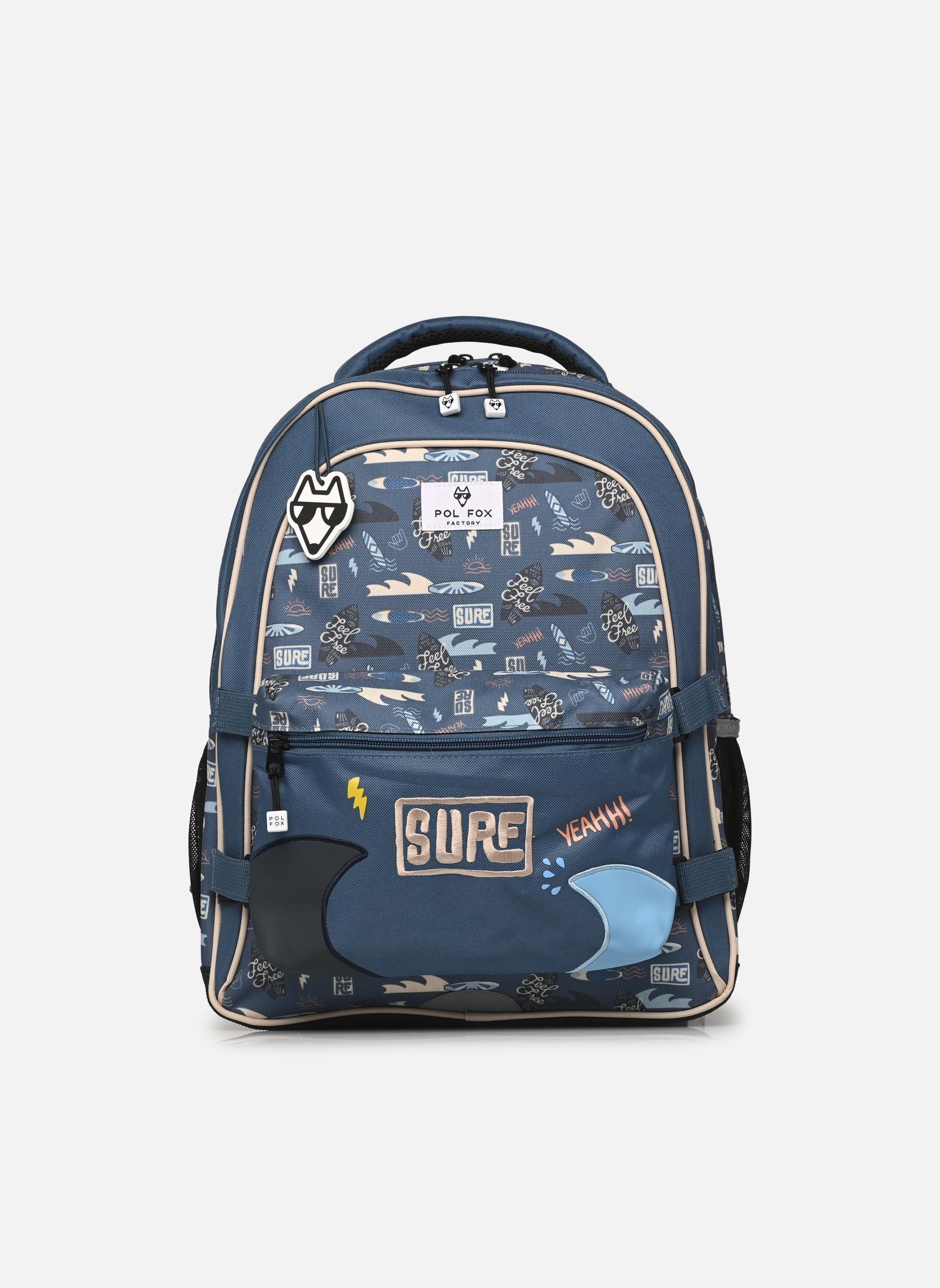 Pol Fox Cartables Zaino - 2 scomparti SURF ragazzo blu