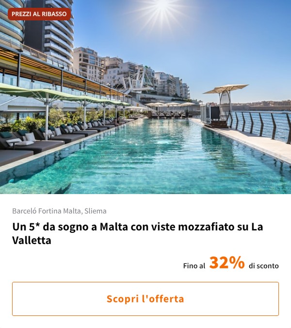 Un 5* da sogno a Malta con viste mozzafiato su La Valletta