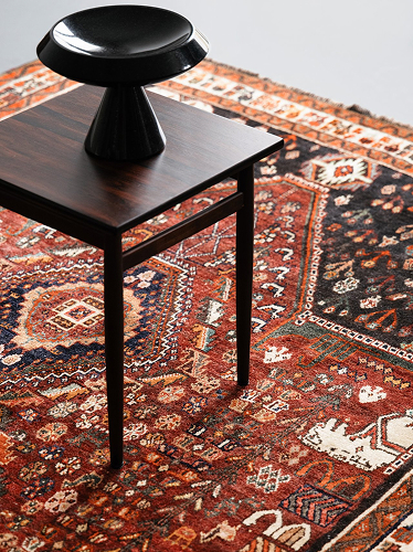 Close up on an unique oriental rug