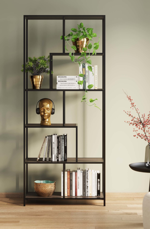 Scaffale Loftie nero 77x185cm