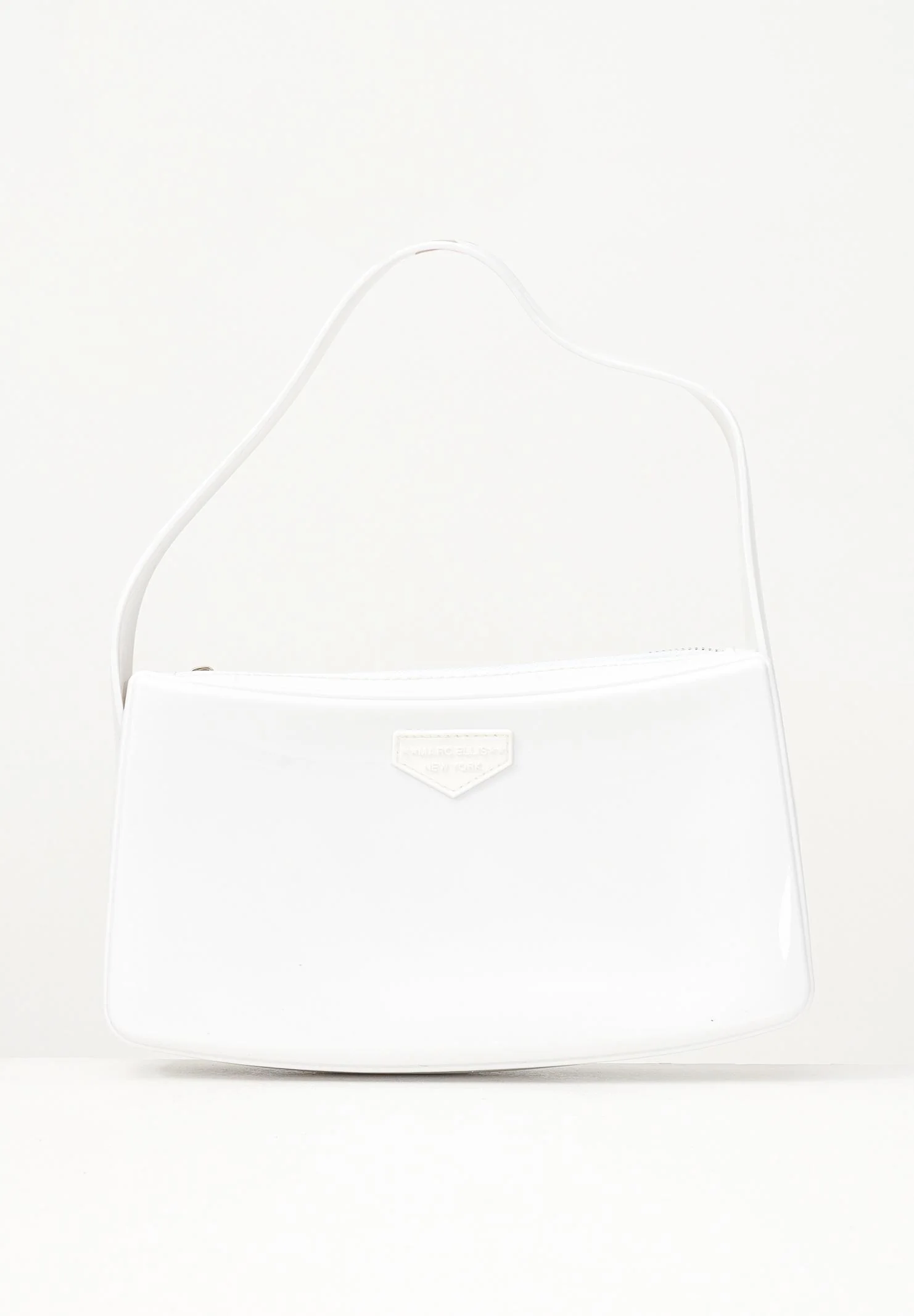 Image of MARC ELLIS Borsa a spalla Flat Timeless in vernice bianca da donna